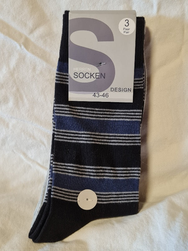 3 Paar Herren Socken Gr. 43-46 (A)