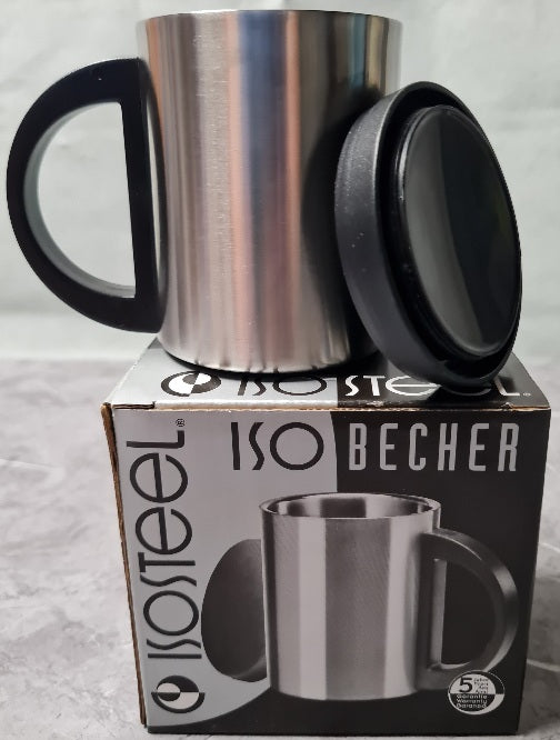 Edelstahl ISO Becher kalt und warm mit Deckel 240 ml (A)