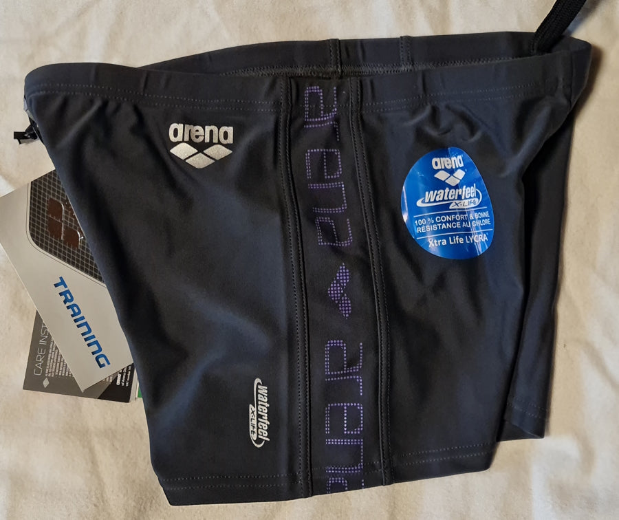 Arena Lodile Boardshort Damen Badeshort deep.grey/bright_violett wht Gr. 34 (A)