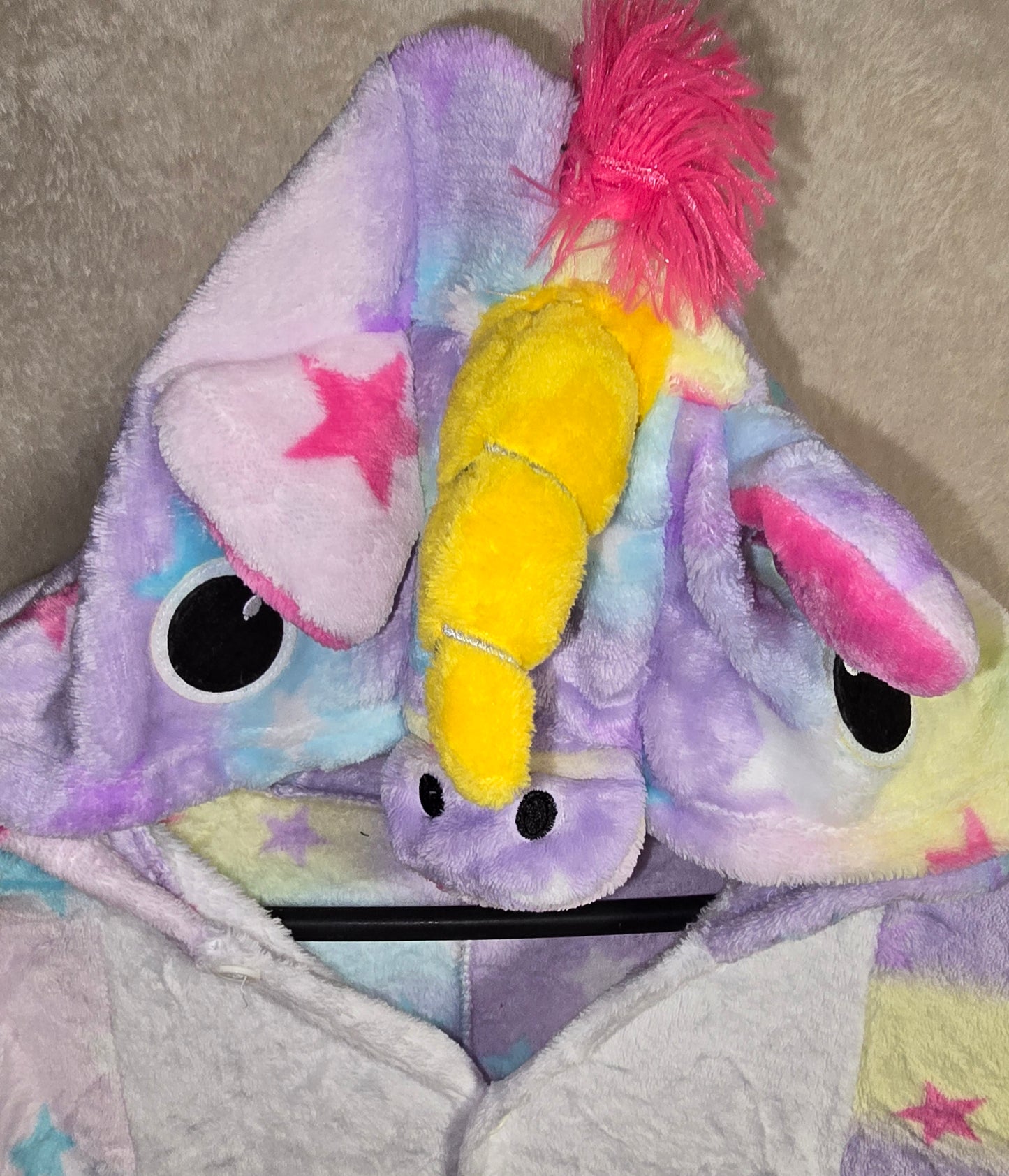 Einhorn Kostüm Pastell mit Stern Plüsch Gr. S ca. 155-162 cm