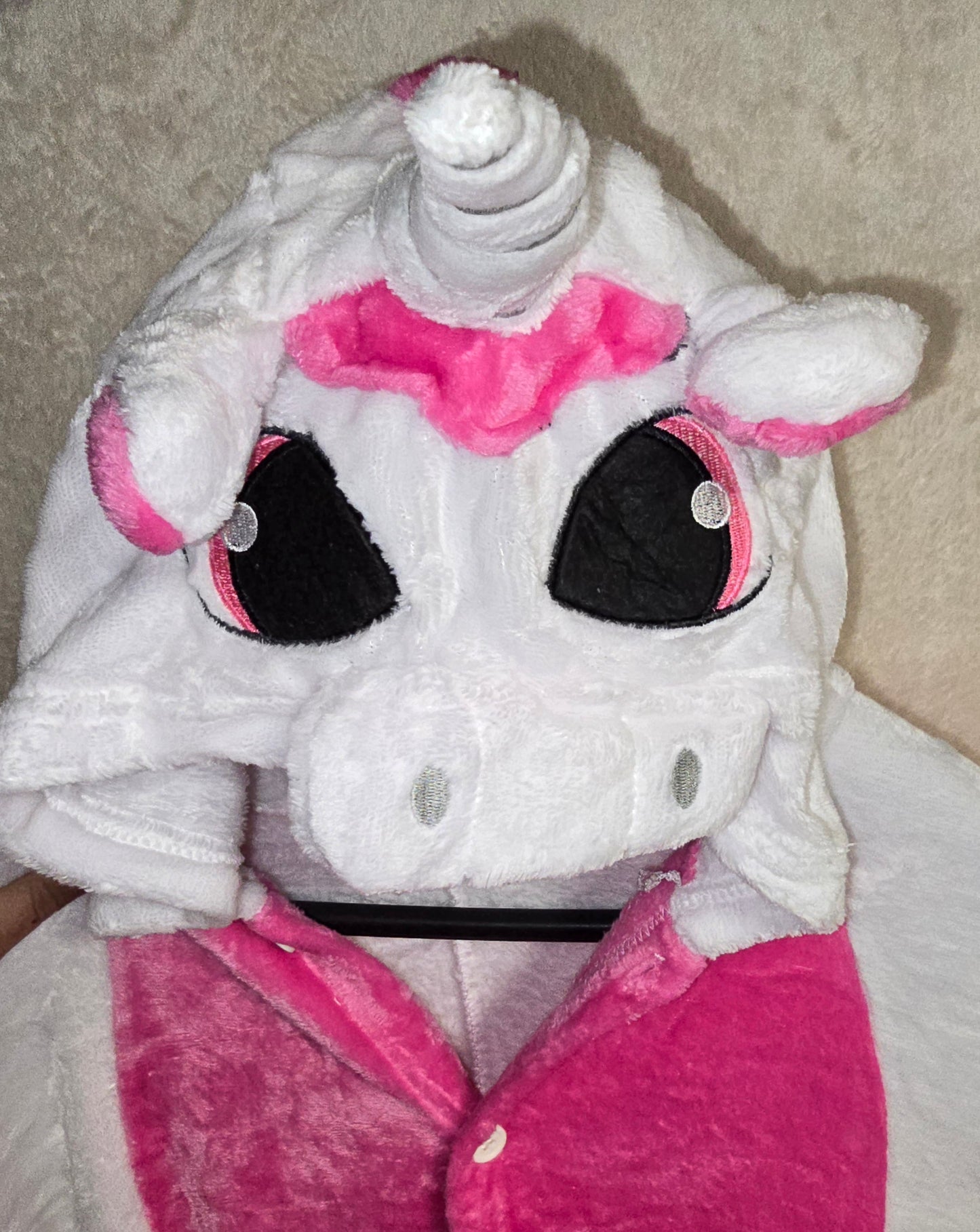 Einhorn weiß Plüsch Gr. L ca. 168-175 cm oder XL ca. 175-182 cm