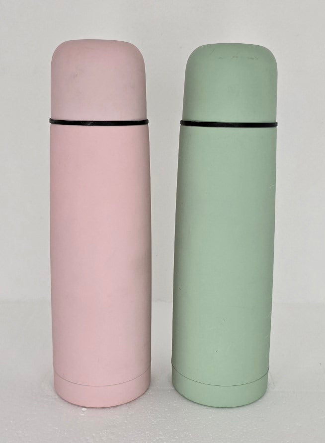 Isolierflasche Thermosflasche pastell grün oder rosa 0,5l (B)