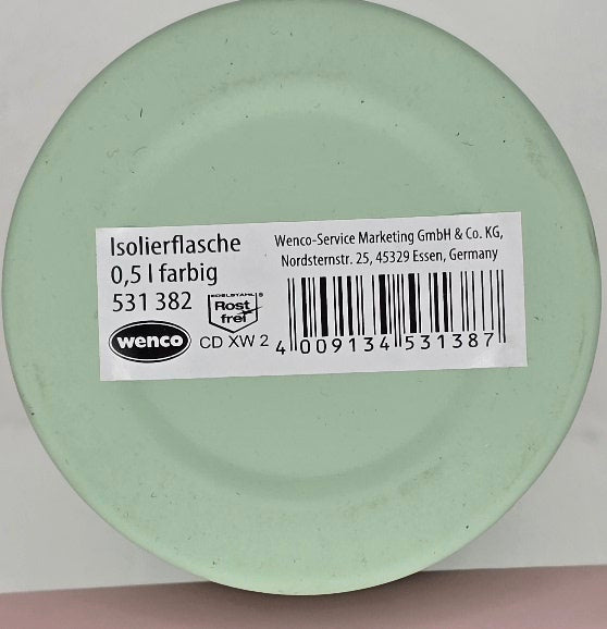 Isolierflasche Thermosflasche pastell grün oder rosa 0,5l (B)