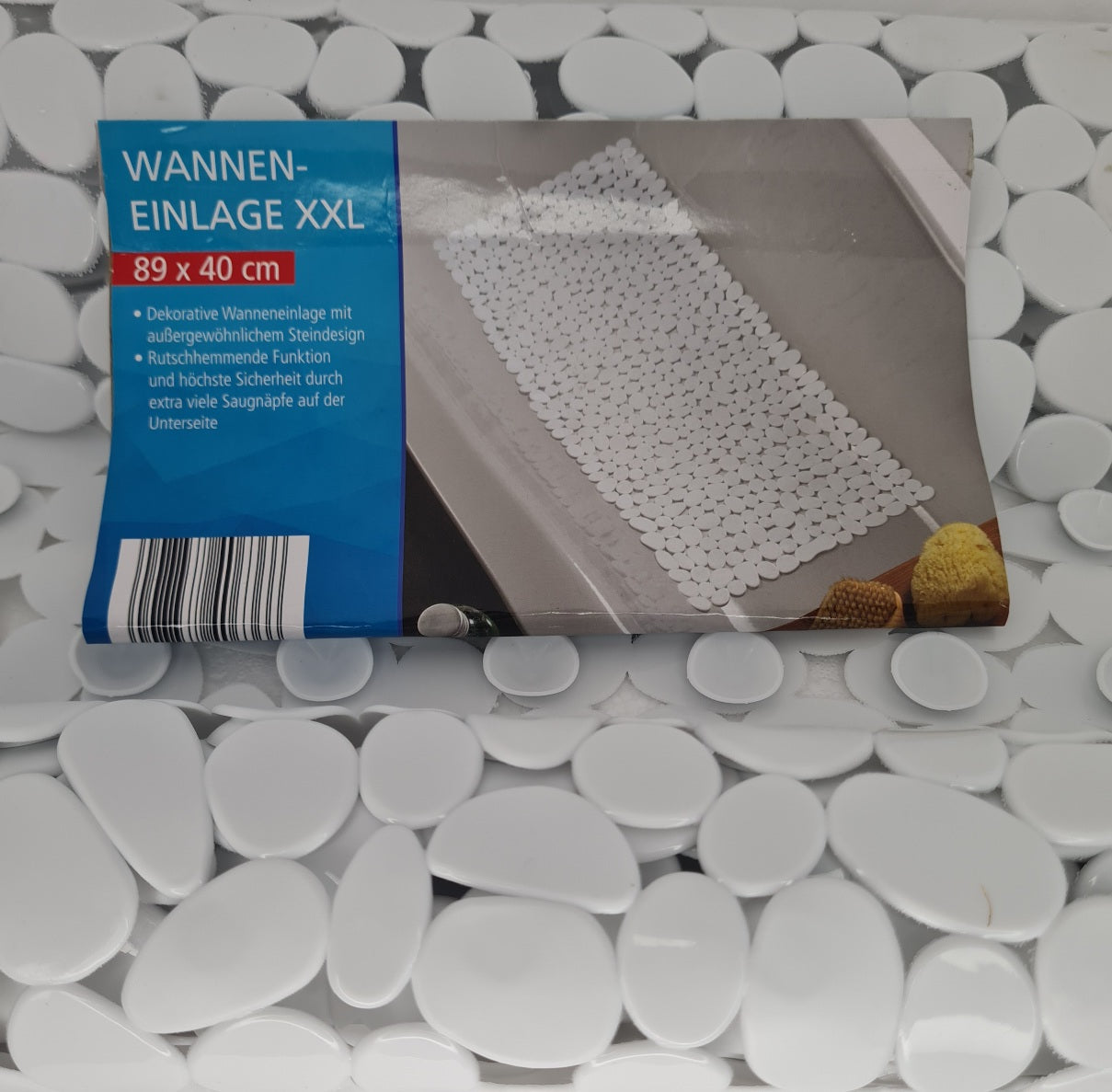 Wenco Wanneneinlage XXL in weiß Steinoptik 89 x 40 cm (A)