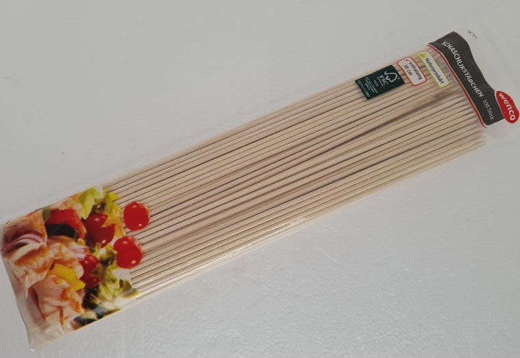 Wenco 100 Stueck Schaschlikstaebchen ca. 30 cm lang Holz (A)