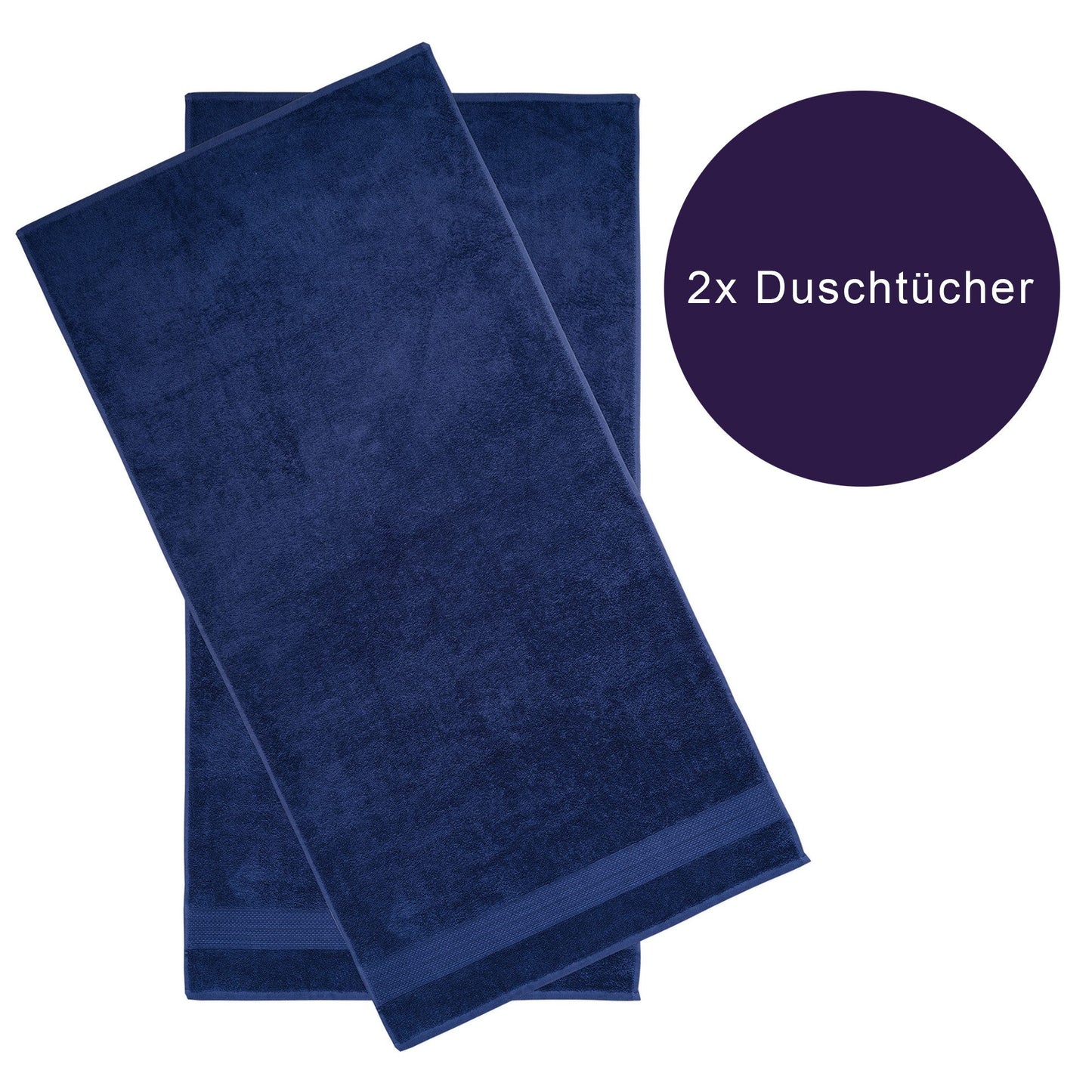 Brielle Handtuch-Set aus 100% Baumwolle - 2 Duschtücher 70x140 cm Navy Blau