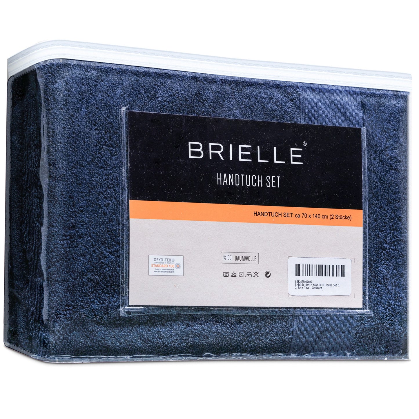 Brielle Handtuch-Set aus 100% Baumwolle - 2 Duschtücher 70x140 cm Navy Blau