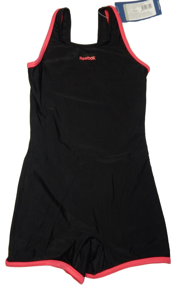 Reebok Mädchen Girls Core Swimsuite schwarz/pink 104/110 oder 122/128 NEU (A)