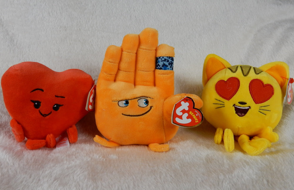 Ty Beanies Babys Emoji 15 cm Herz, Katze oder Hi-5
