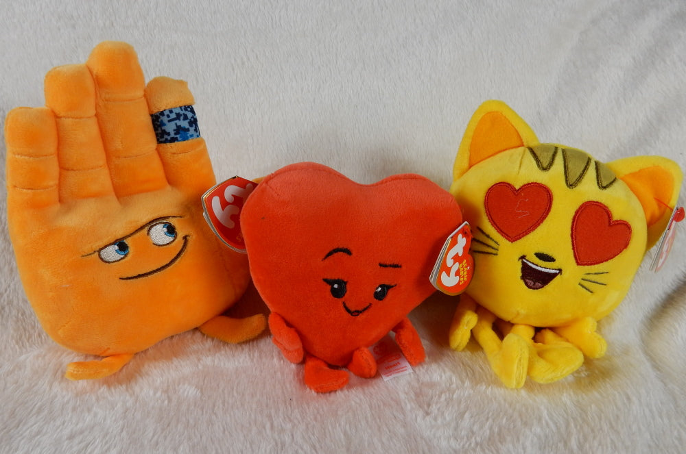 Ty Beanies Babys Emoji 15 cm Herz, Katze oder Hi-5