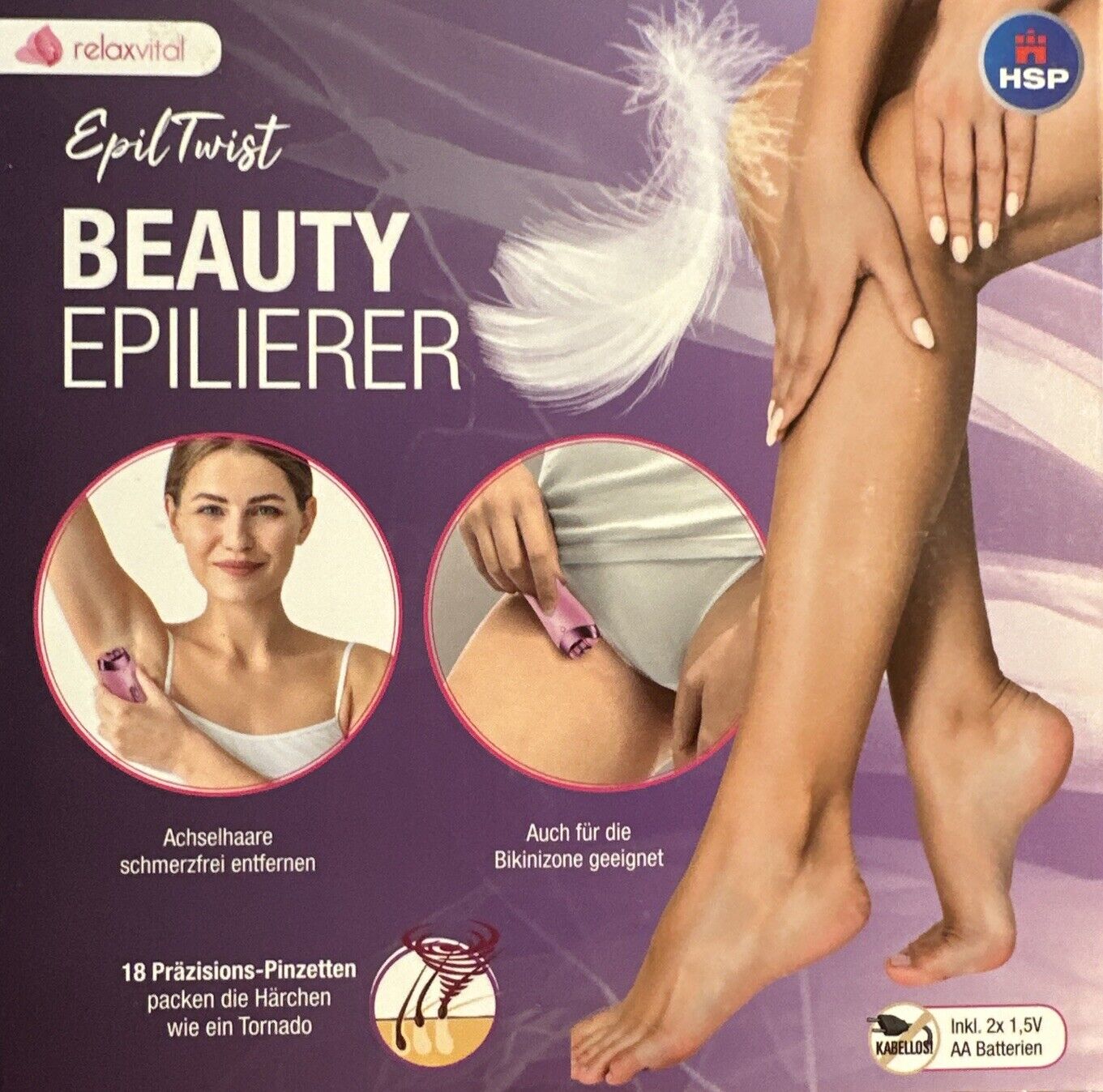 RelaxVital EpilTwist Beauty Epilierer inkl. 14 teiligem Maniküreset in pink