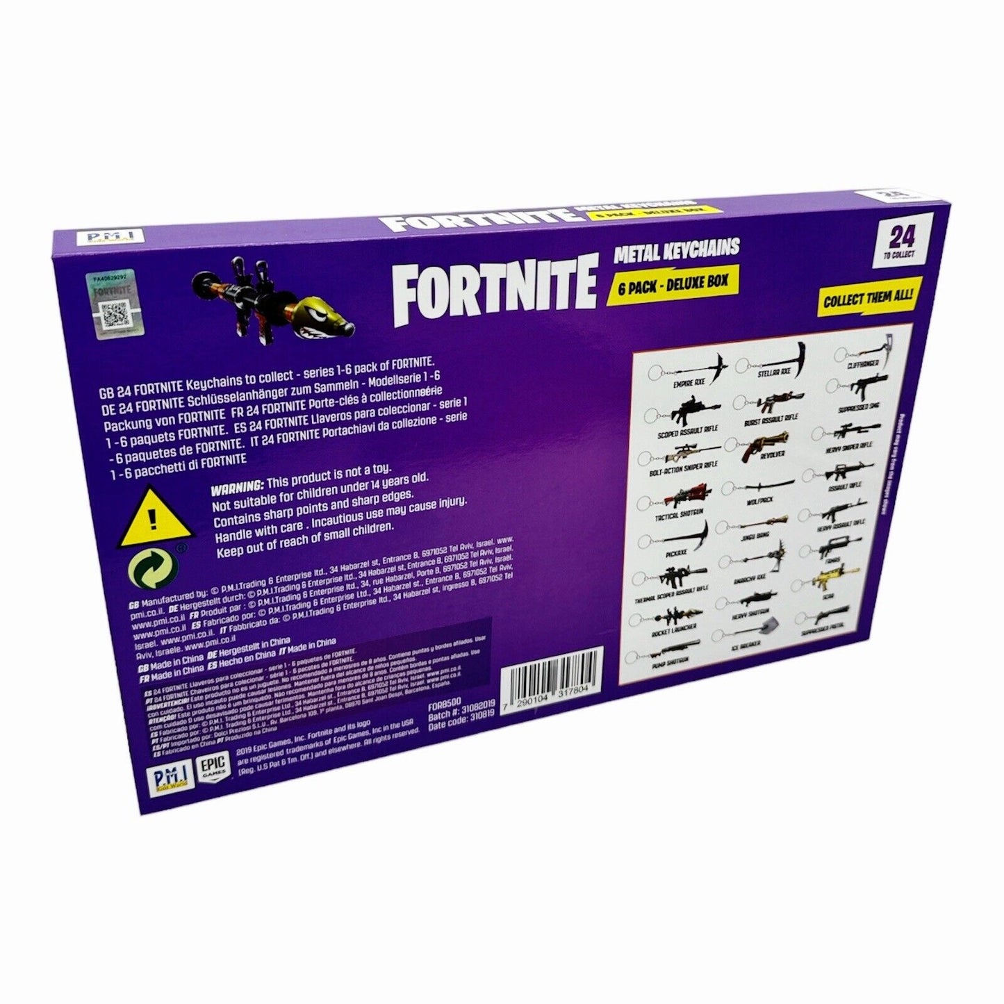 Fortnite Metall KeyChains Schlüsselanhänger 6 Pack Deluxe Box Serie 1