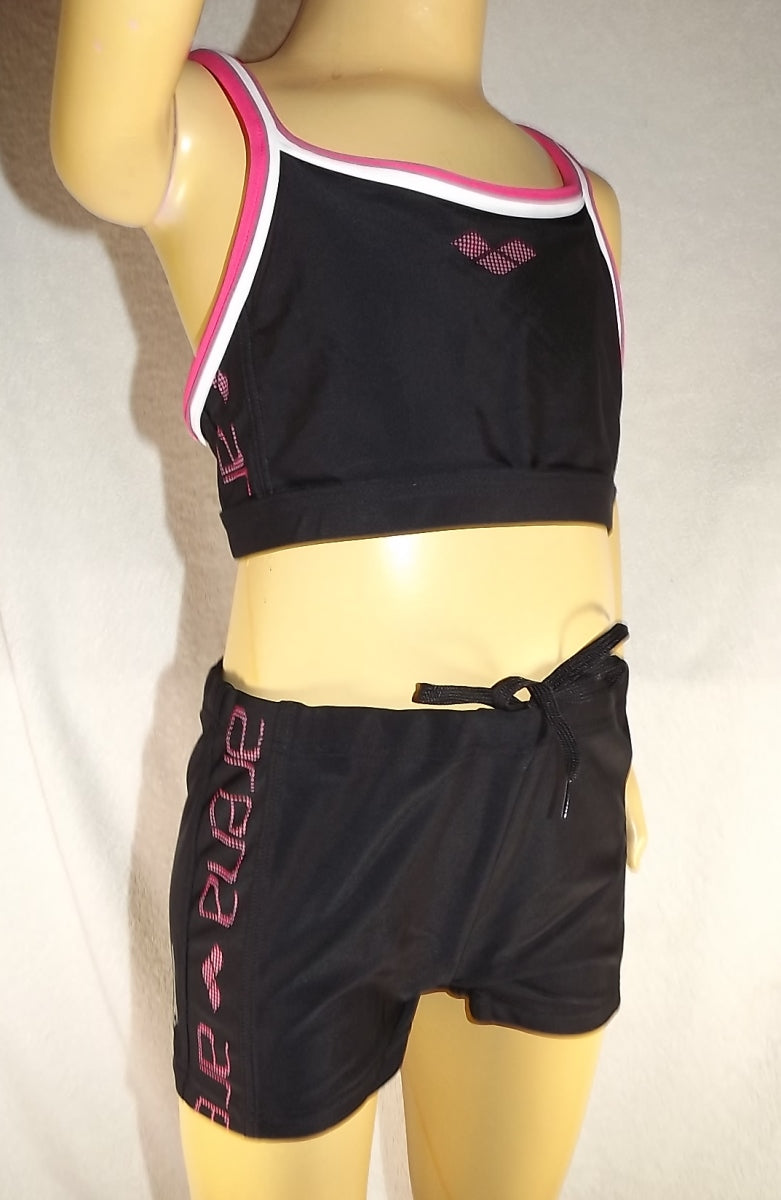 Arena Lodile JR Mädchen Bikini black, petunia white Gr. 140 (10y) NEU (A)