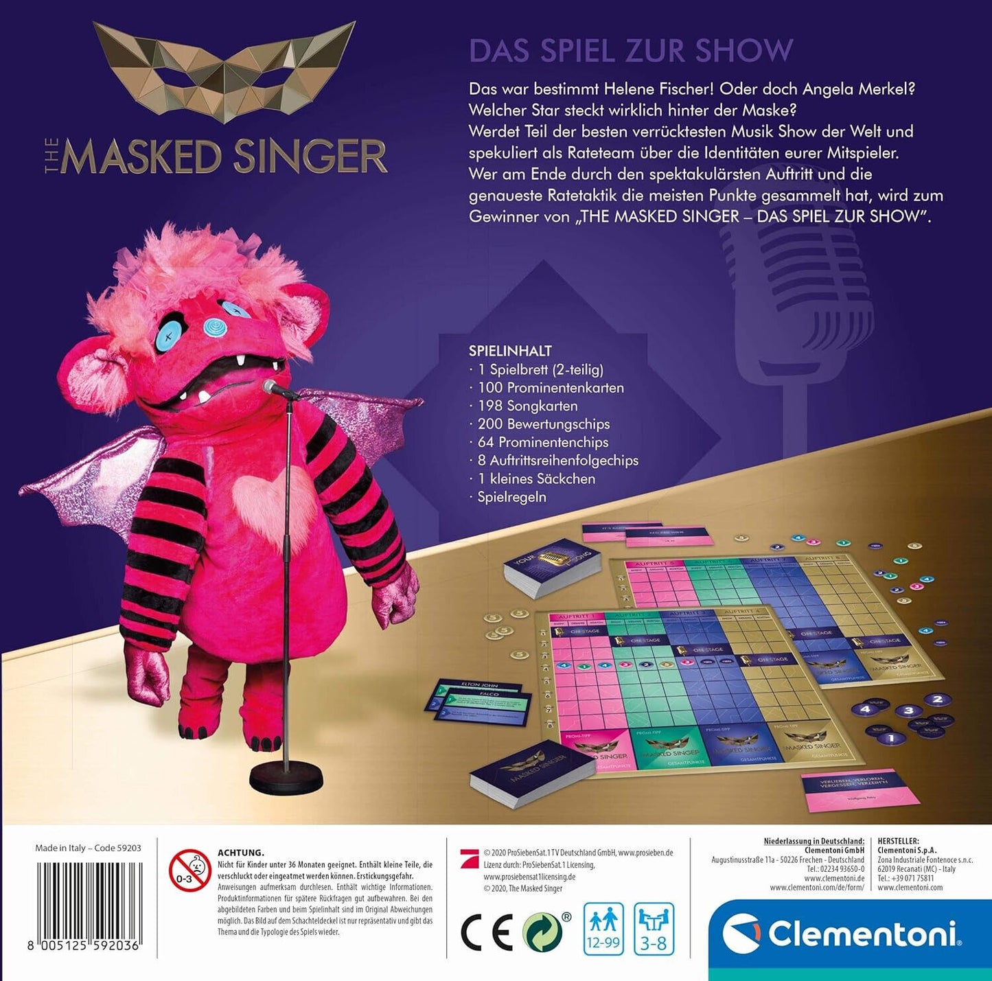 Clementoni 59203 The Masked Singer 3 - 8 Spieler Ab 12 Jahren