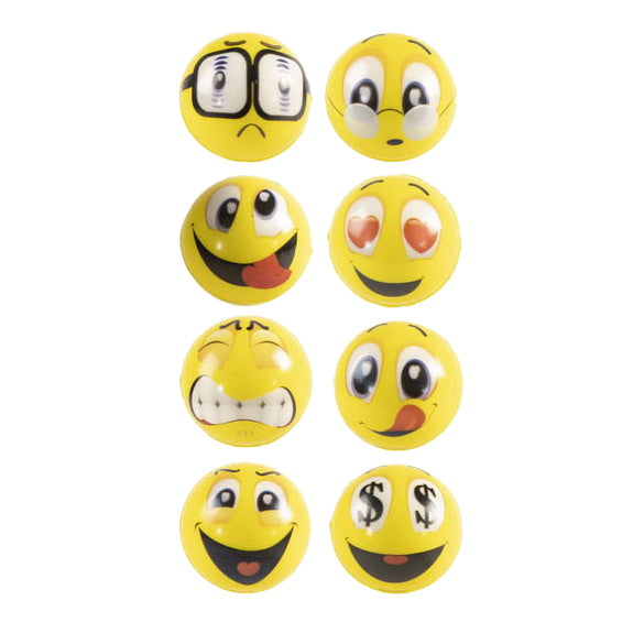 10er Pack Smiley Gesichts Anti Stressbälle Durchmesser ca. 4,5 cm