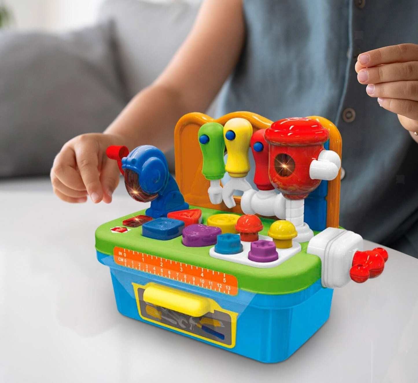 Kinder-Werkzeugbank Tool Box mit Licht & Sound Lern-Werkbank, Spielzeug