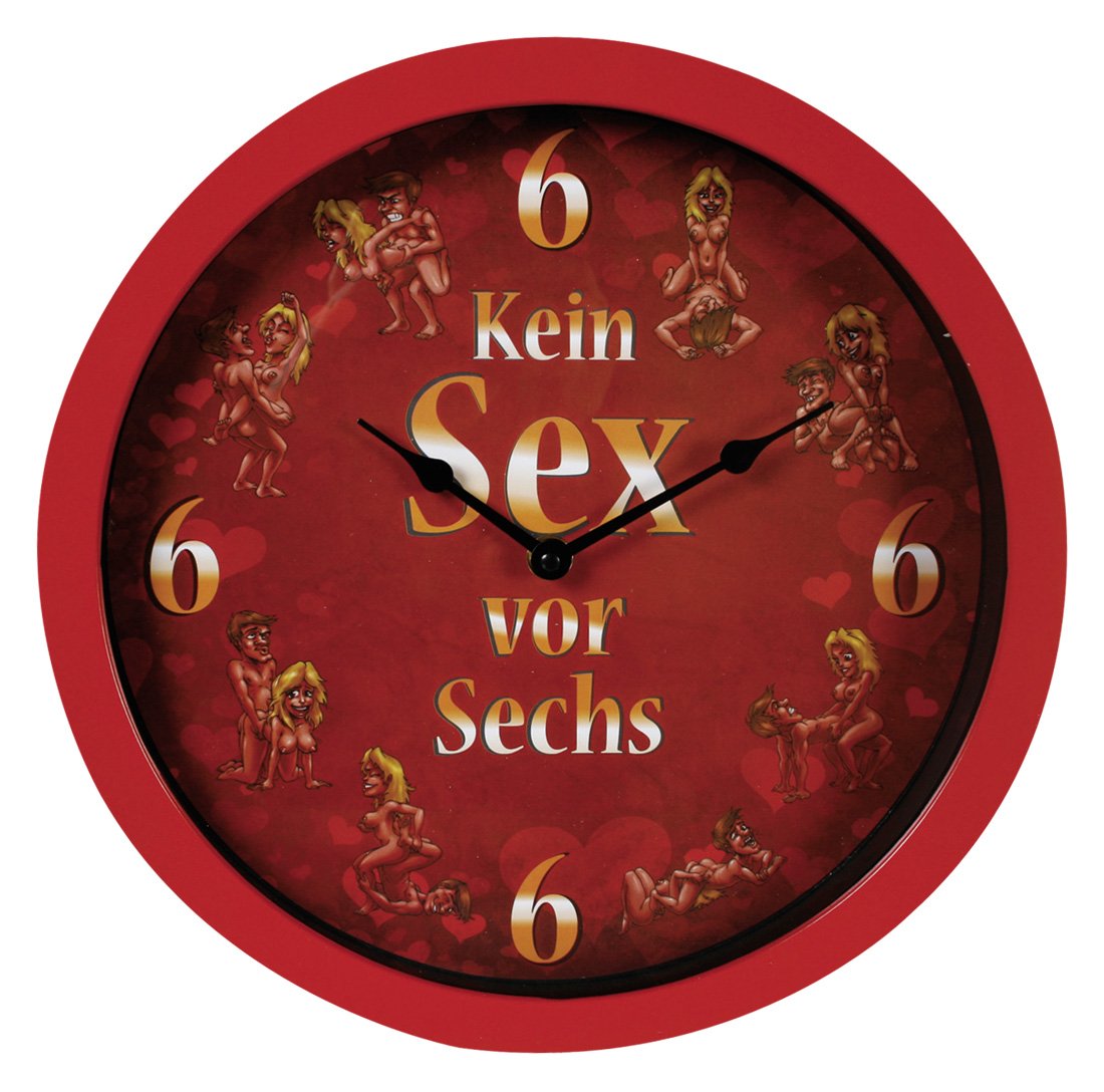 Wanduhr Kein Sex vor Sechs Uhr