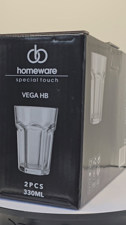 Homeware 2 Becher (Tumbler) aus Glas je 330 ml
