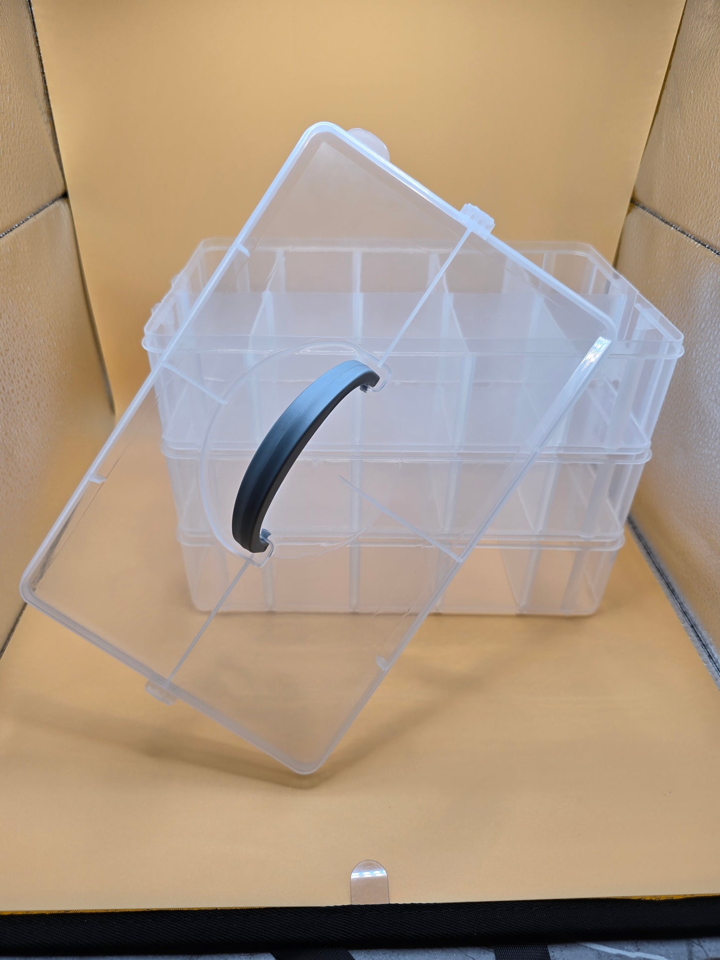 Kurtzy 3-stöckige Aufbewahrungsbox mit verstellbaren Fächern