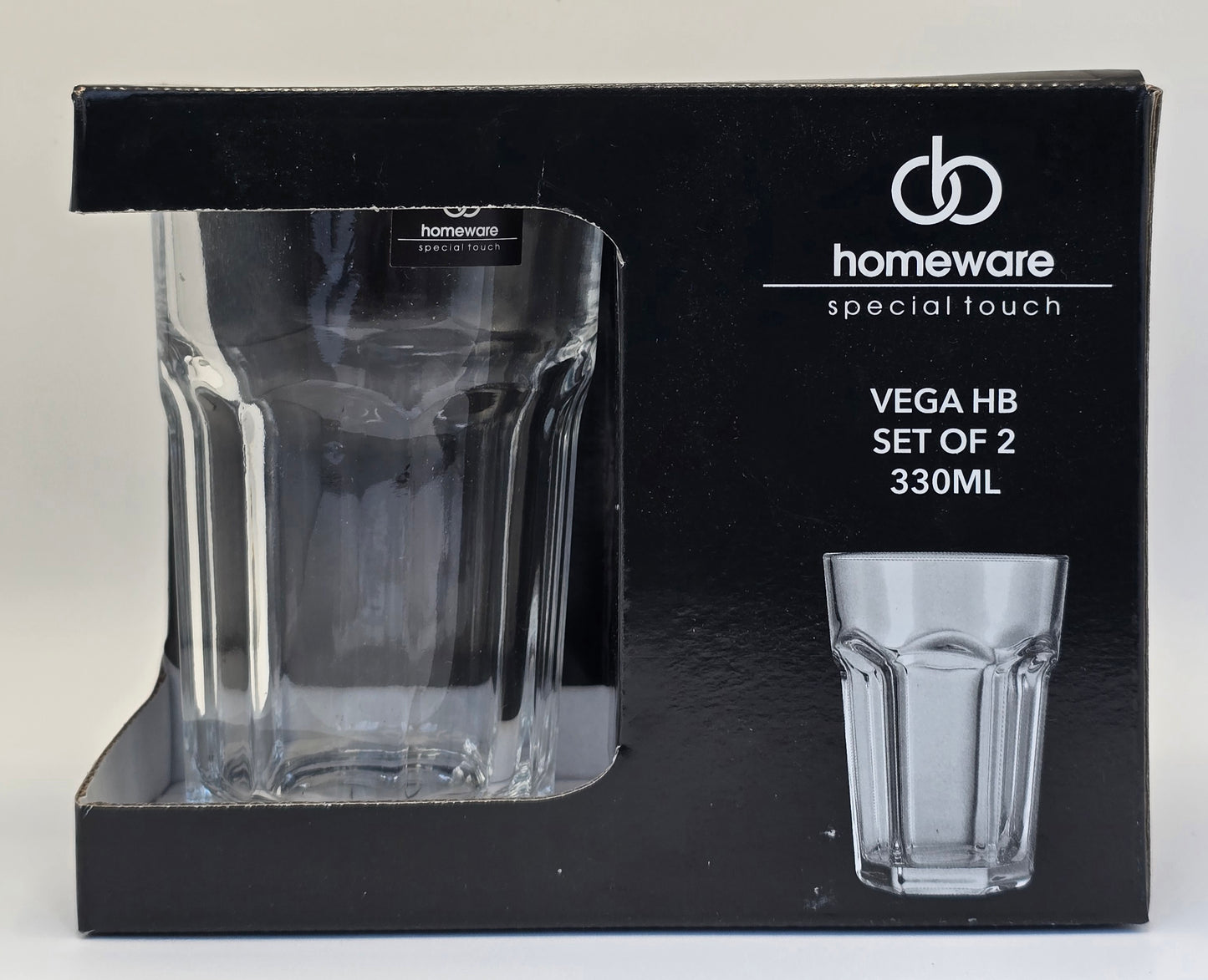 Homeware 2 Becher (Tumbler) aus Glas je 330 ml