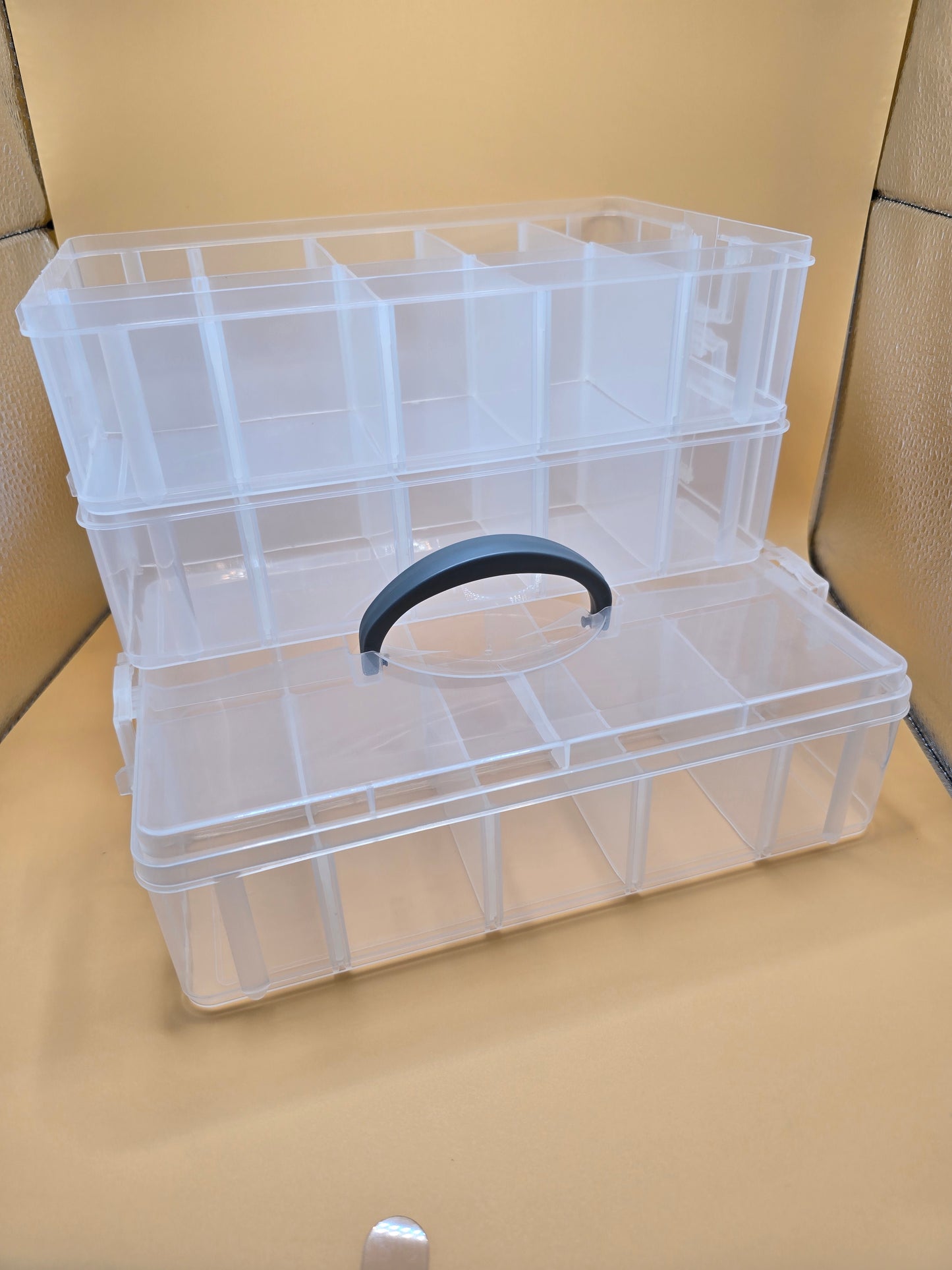 Kurtzy 3-stöckige Aufbewahrungsbox mit verstellbaren Fächern